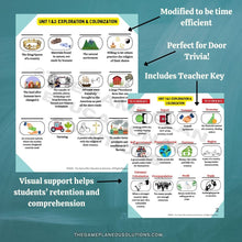 Load image into Gallery viewer, Exploration & Colonization Vocabulary Handouts