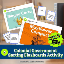 Load image into Gallery viewer, Colonial Government Sorting Flashcards Activity (PHYSICAL PRODUCT)
