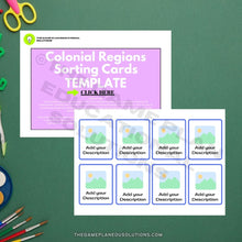 Load image into Gallery viewer, Colonial Regions Sorting Activity (PHYSICAL PRODUCT)
