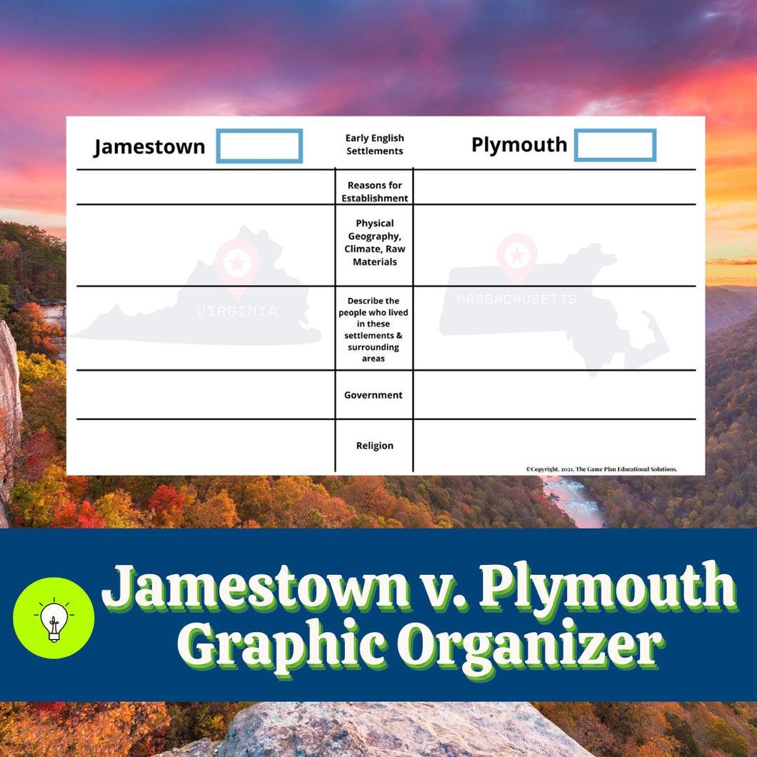 Jamestown v. Plymouth Graphic Organizer